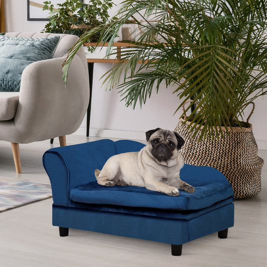 Luxury Small Pet Bed With Storage, For Small Dogs and Cats, Blue