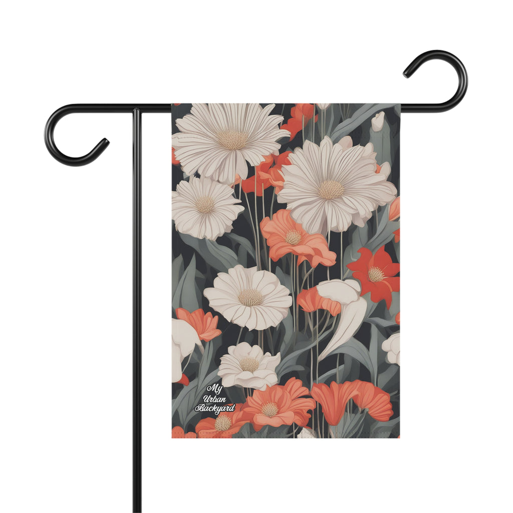 Art Deco Flowers, Garden Flag for Yard, Patio, Porch, or Work, 12"x18" - Flag only
