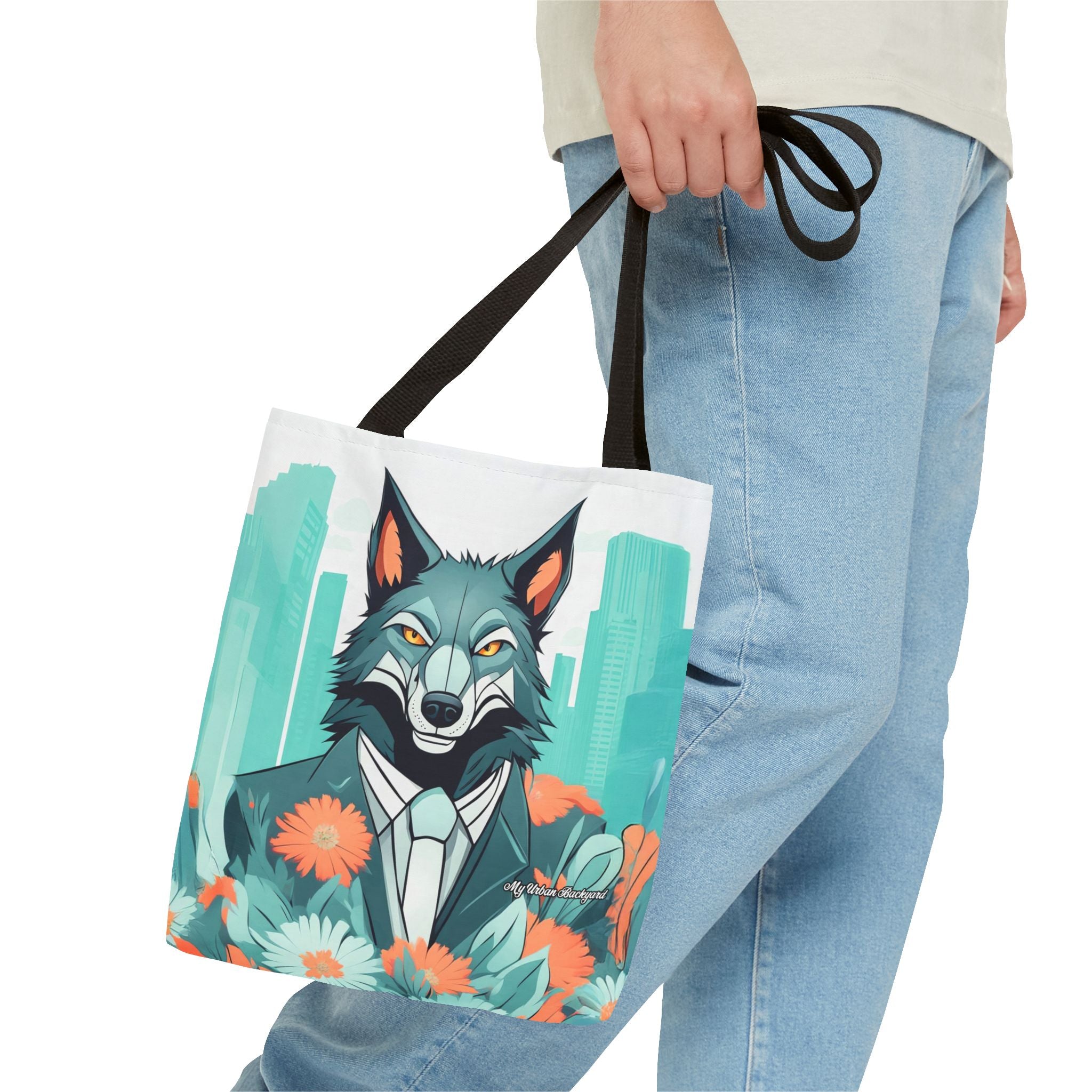 Vincent Blueclaw, Wolf Tote Bag with Cotton Handles For Everyday Use, 3 Sizes