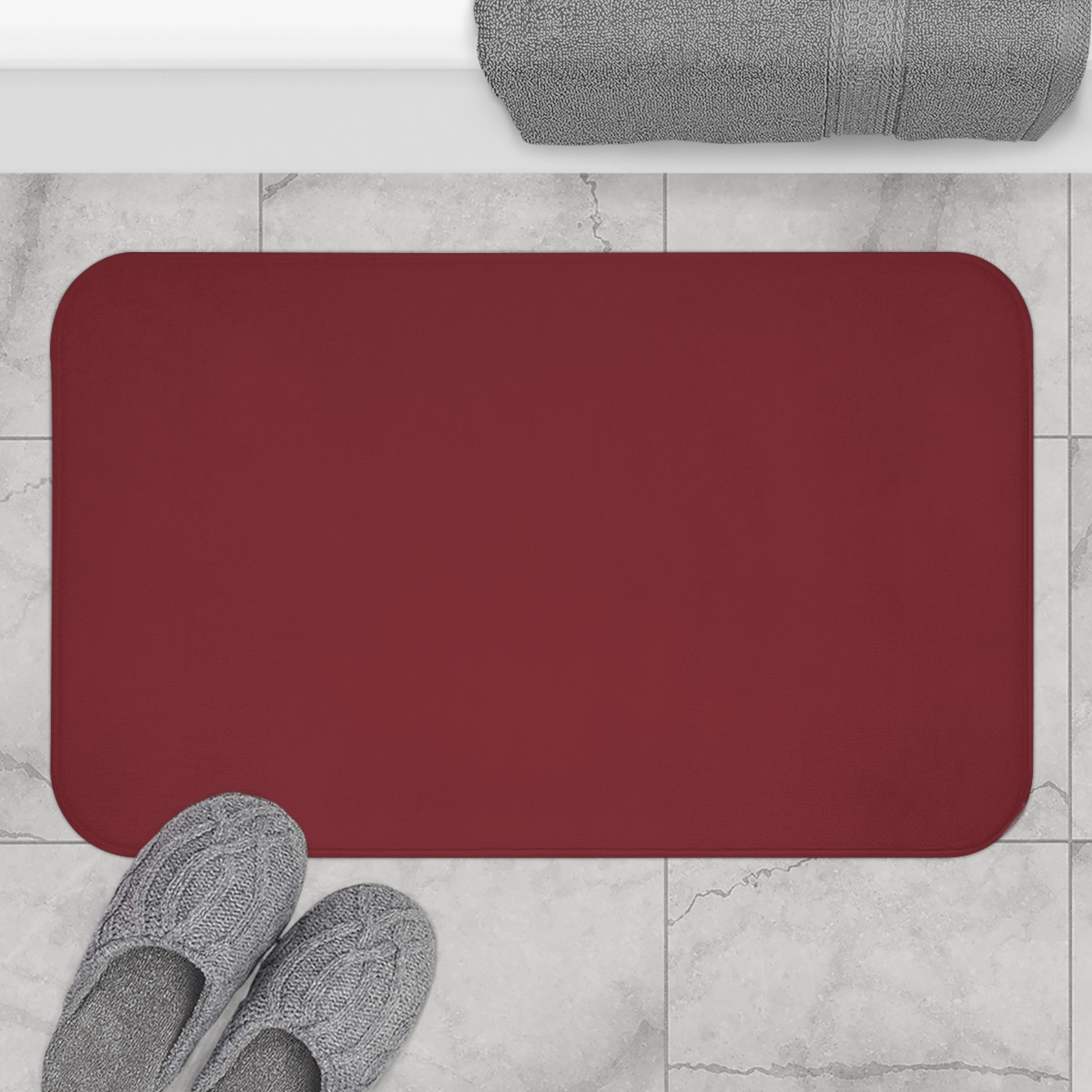 Marroon Memory Foam Bath Mat — Soft Absorbent Bathroom Rug, 2 sizes