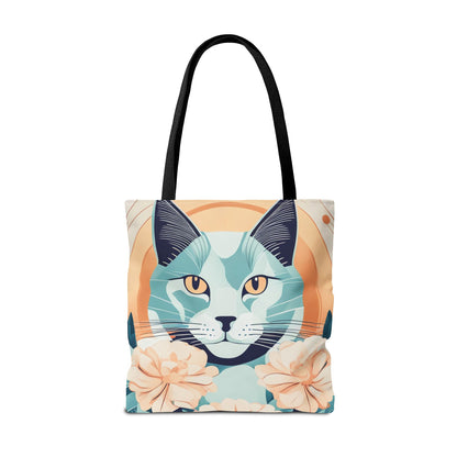 Leo Bluemane, Floral Cat Tote Bag