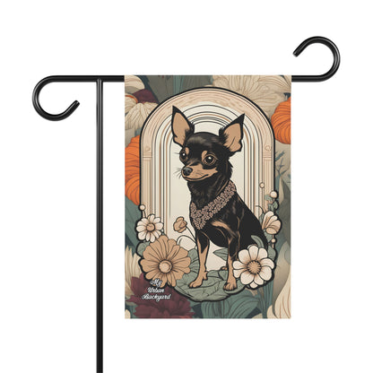 Chihuahua with Flowers, Garden Flag for Yard, Patio, Porch, or Work, 12"x18" - Flag only