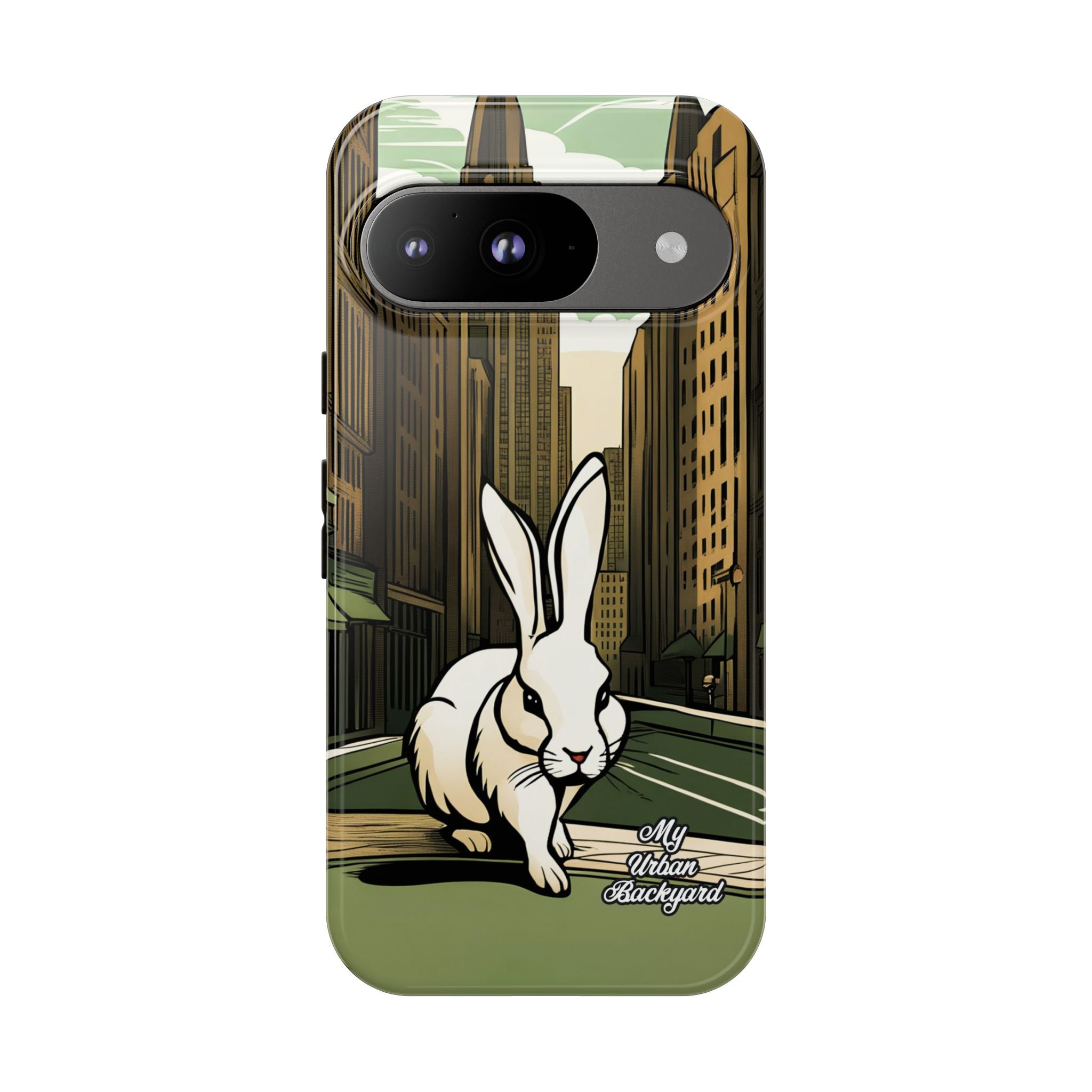 White Rabbit on a City Street, Cell Phone Case - Apple, Samsung, Google Pixel
