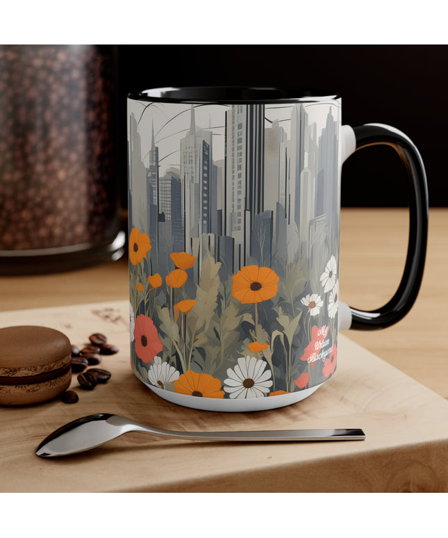 Urban Wildflowers, Ceramic Mug - Perfect for Coffee, Tea, and More!