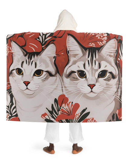 Tess & Jess Clawfield, Cat Hooded Sherpa Fleece Blanket