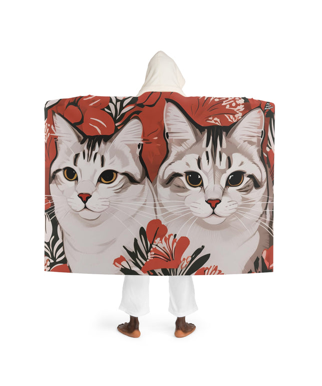 Tess & Jess Clawfield, Cat Hooded Sherpa Fleece Blanket