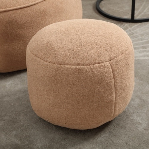 Bean Bag Chair With Footrest, Compressed High Pressure Foam, Tan