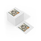 Orange-Eyed Wolf Floral Napkins