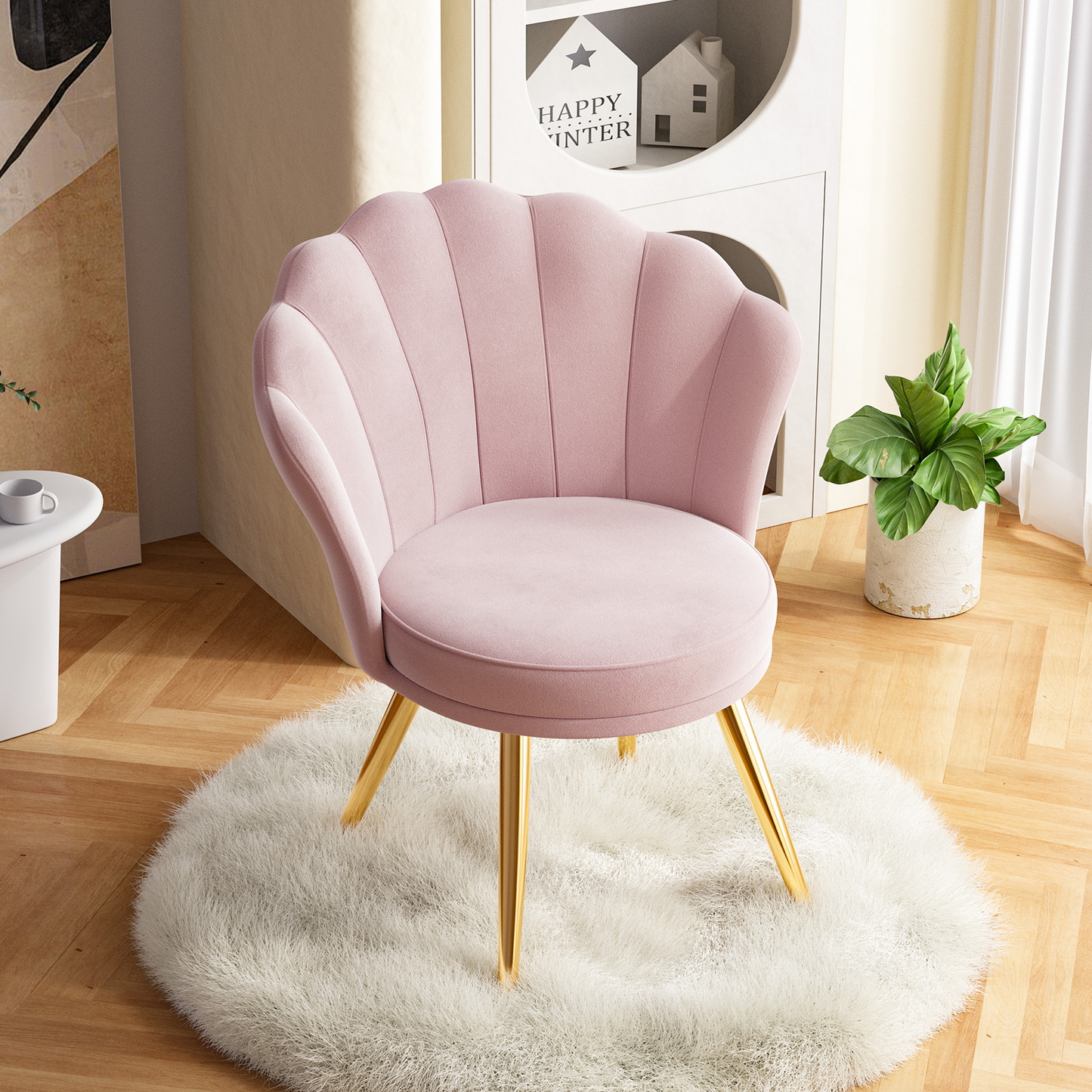 Elegant Velvet Chair, Soft Padded 18.5” Wide Seat