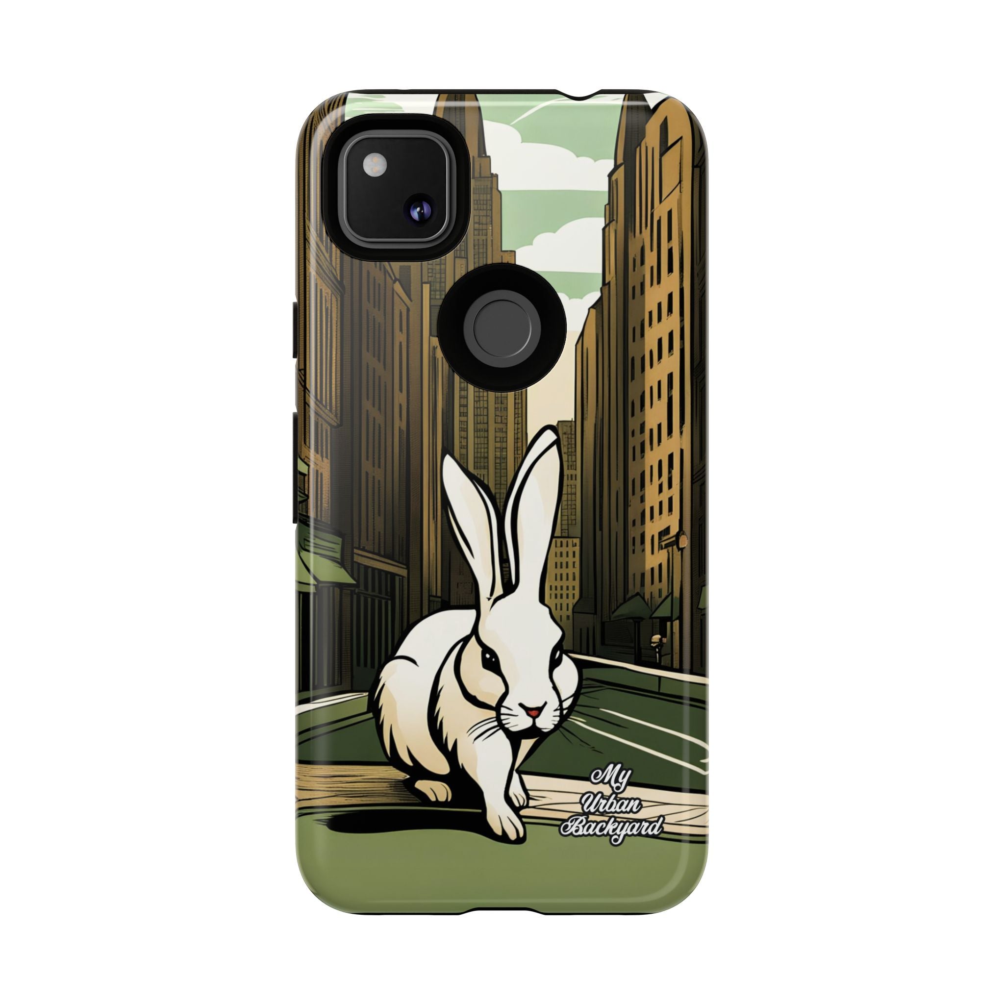 White Rabbit on a City Street, Cell Phone Case - Apple, Samsung, Google Pixel