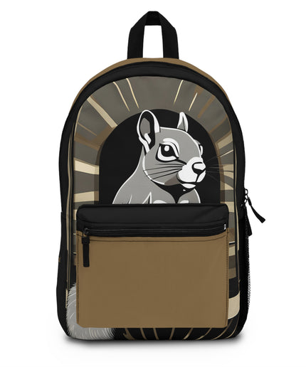 Art Deco Squirrel, Backpack with Computer Pocket and Padded Back