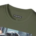 Urban Crow In Falling Snow T-Shirt — Winter Crow Graphic Tee