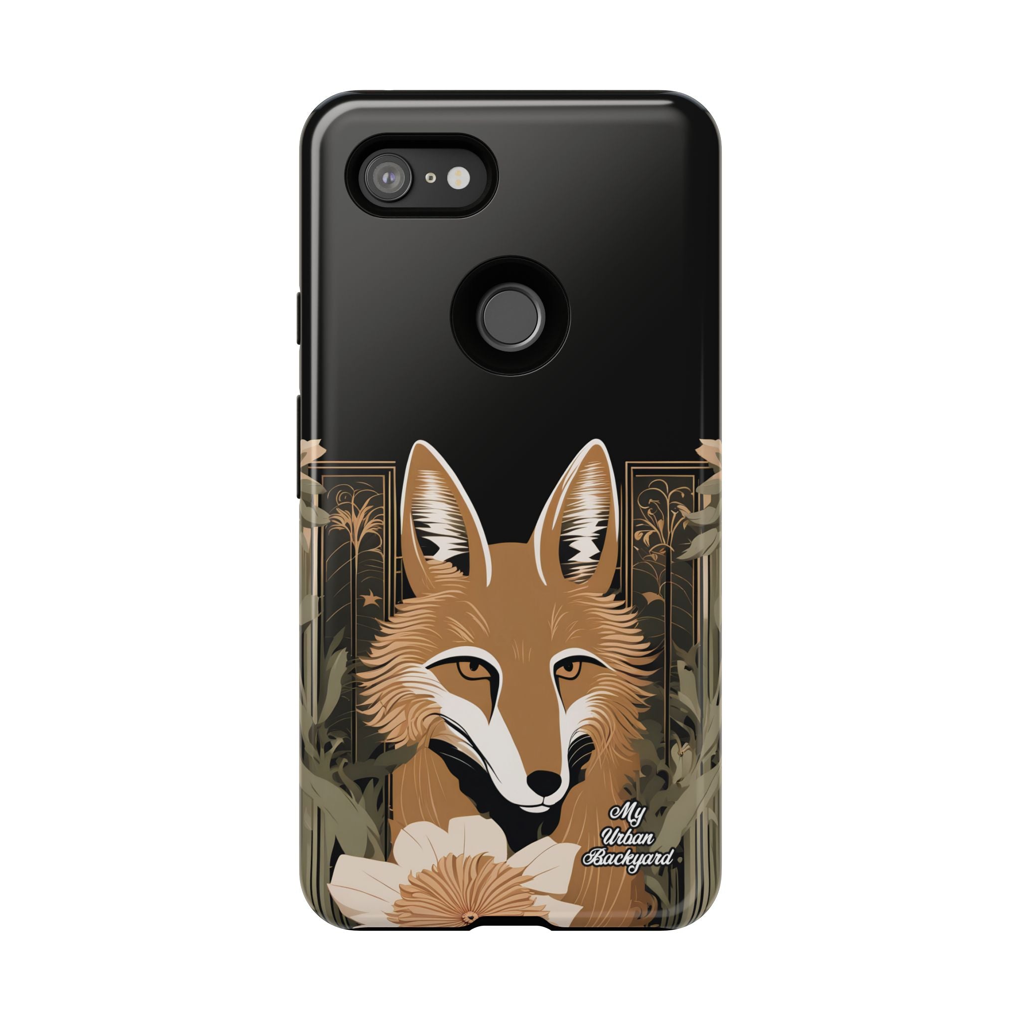 Art Deco Coyote with Flower, Cell Phone Case - Apple, Samsung, Google Pixel