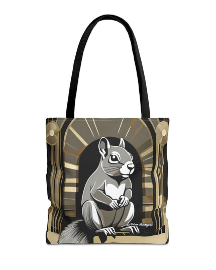 Art Deco Squirrel, Tote Bag with Cotton Handles For Everyday Use, 3 Sizes