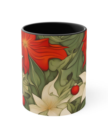 Christmas Flowers, Ceramic Mug - Perfect for Coffee, Tea, and More!