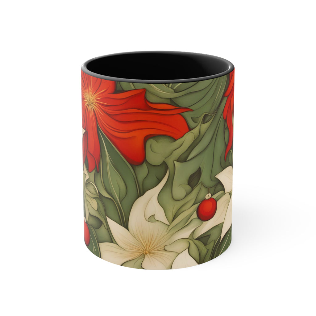 Christmas Flowers, Ceramic Mug - Perfect for Coffee, Tea, and More!