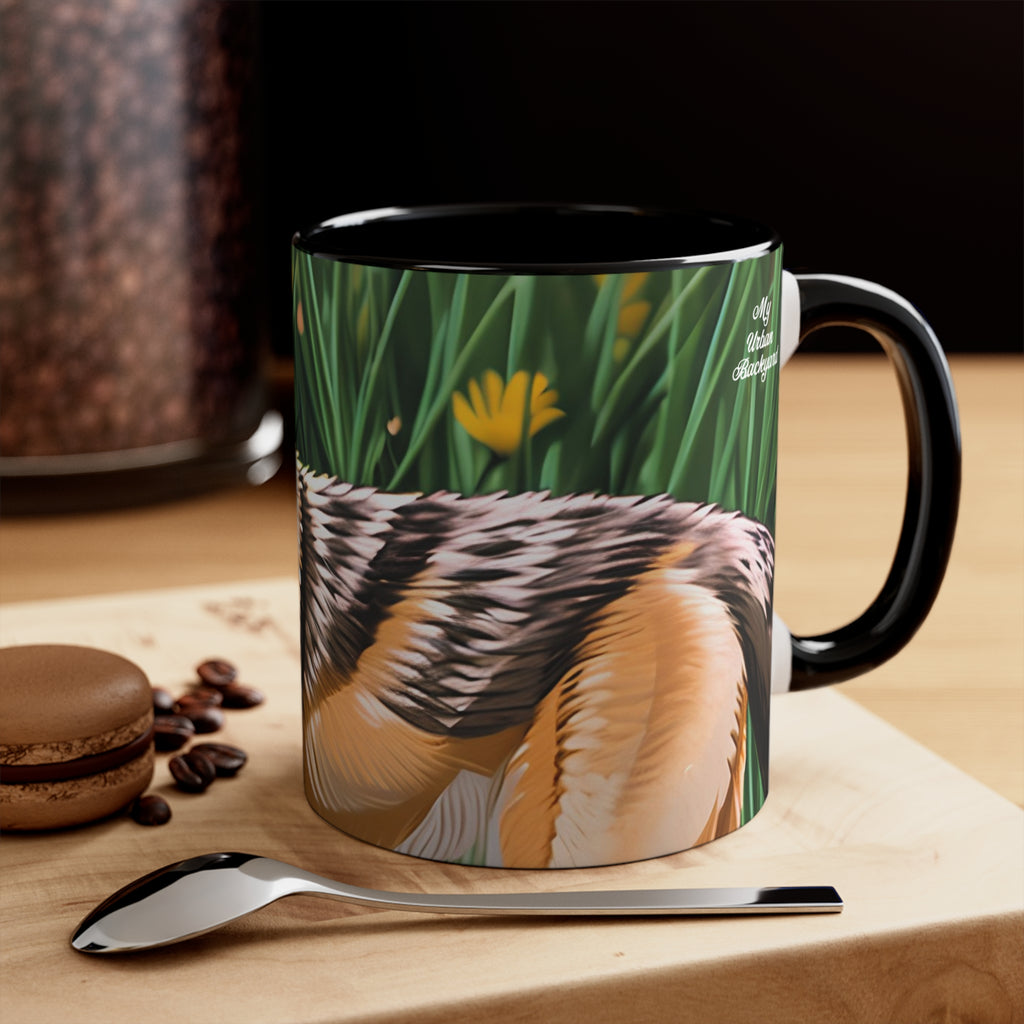 Coyote with Flowers, Ceramic Mug - Perfect for Coffee, Tea, and More!