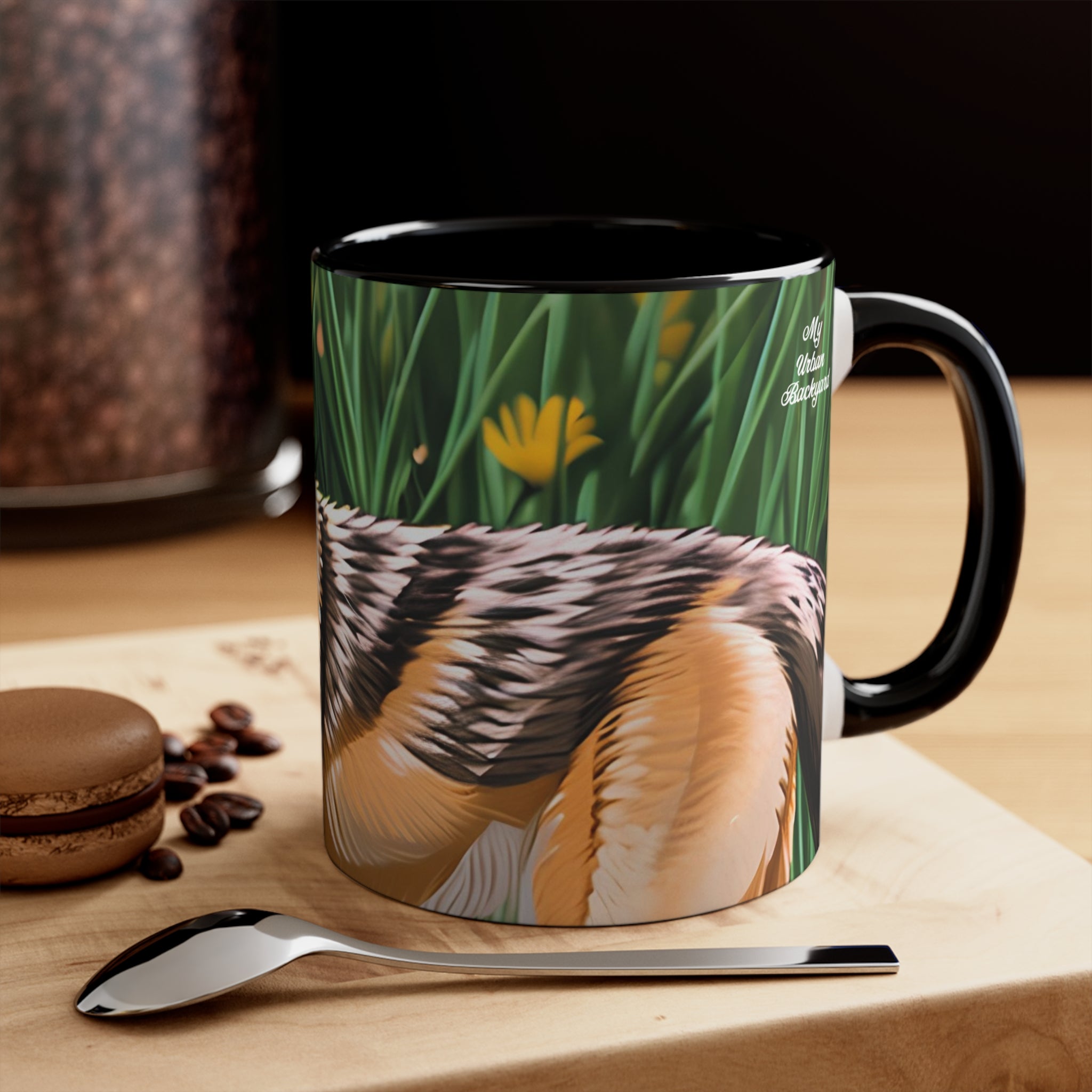 Coyote with Flowers, Ceramic Coffee Mug