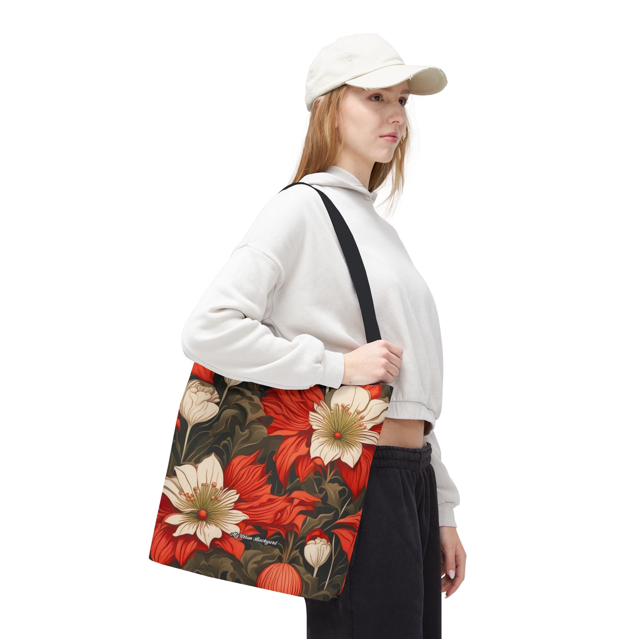 Holiday Flowers, Tote Bag with Cotton Handles