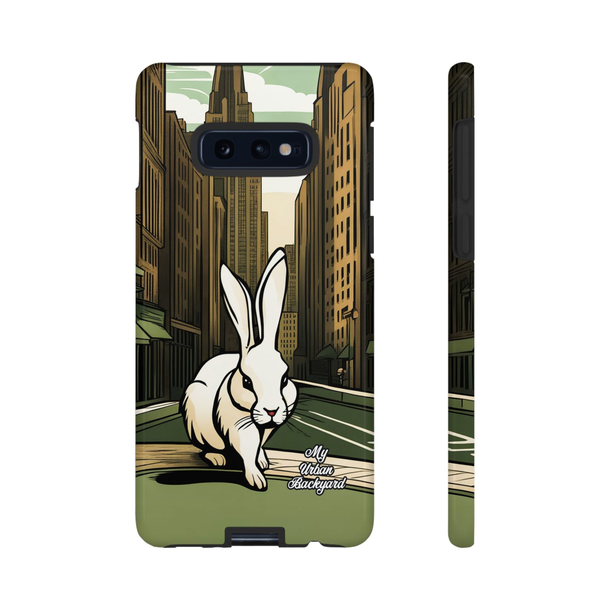 White Rabbit on a City Street, Cell Phone Case - Apple, Samsung, or Google Pixel