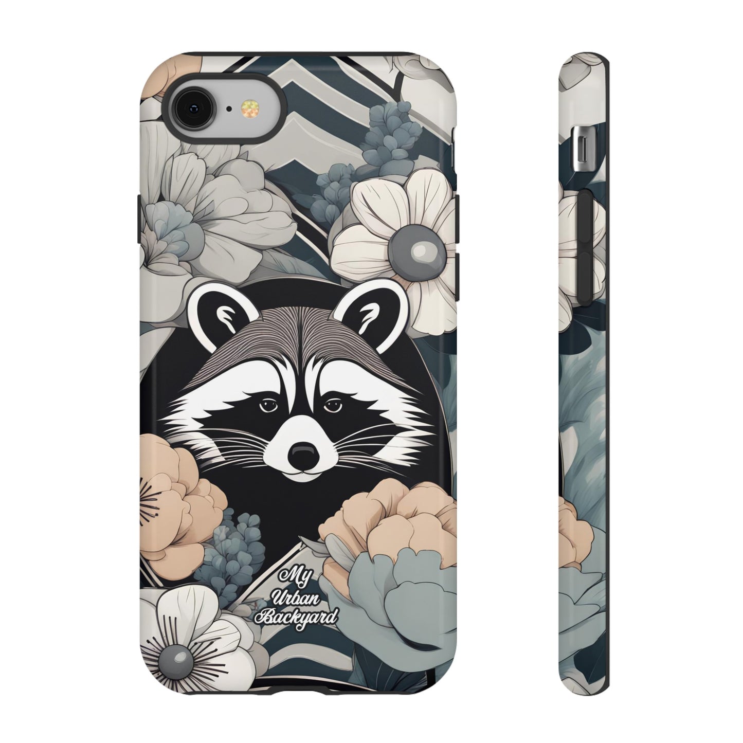 Art Deco Raccoon with Flowers, Cell Phone Case - Apple, Samsung, or Google Pixel