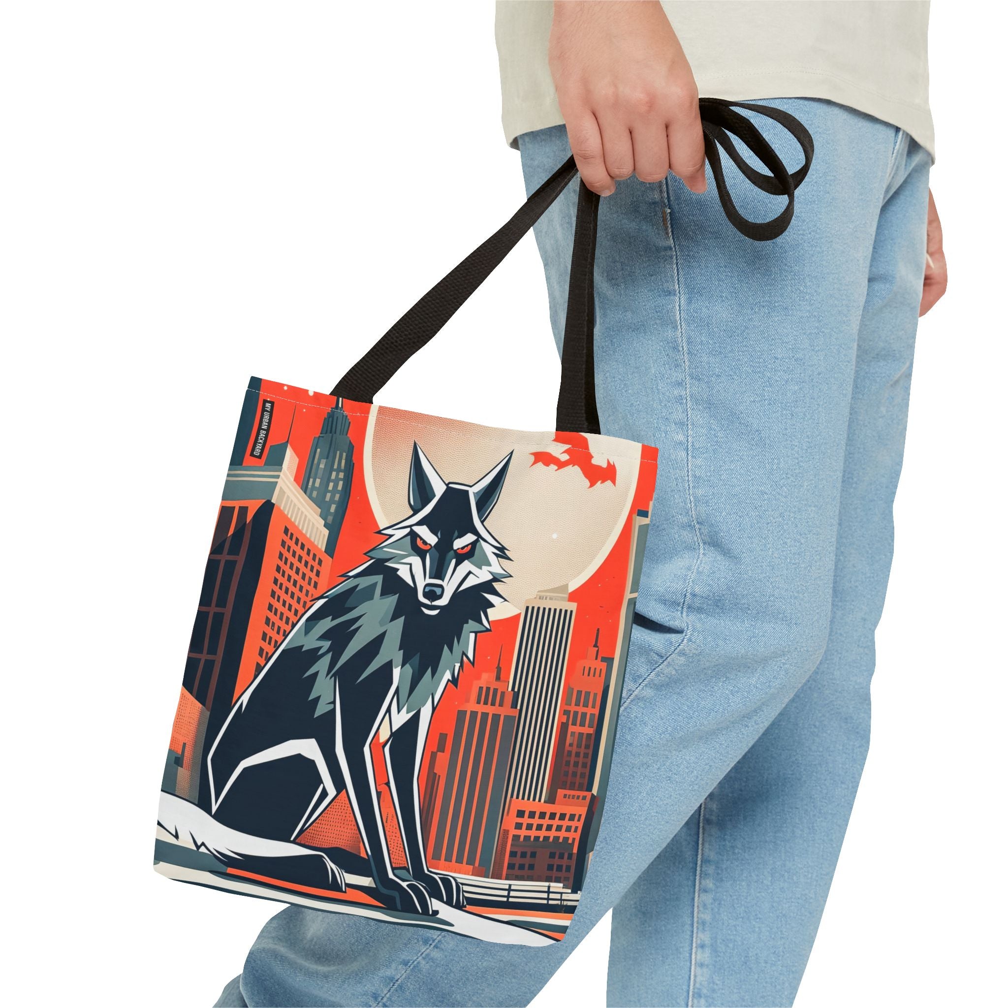 City Wolf Tote Bag, Tote with Cotton Handles For Everyday Use, 3 Sizes