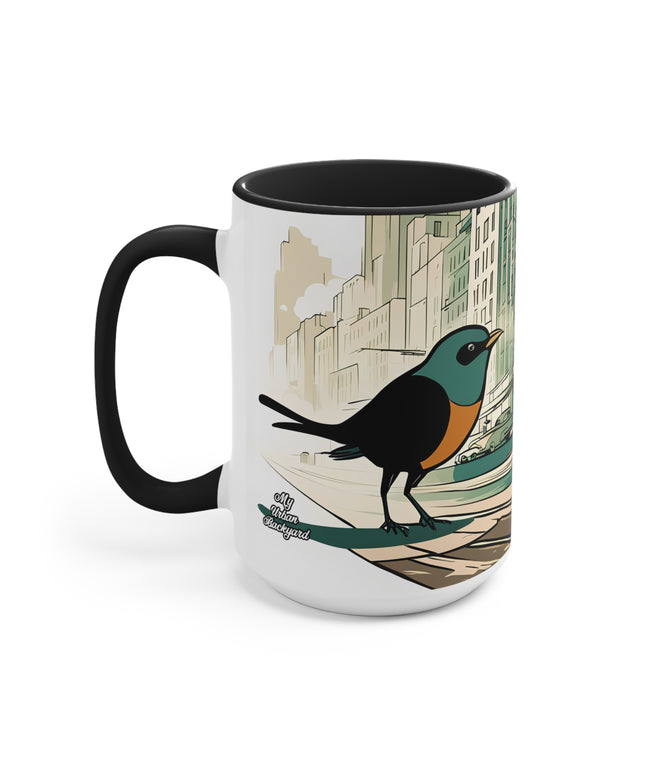 Little Urban Bird, Ceramic Mug - Perfect for Coffee, Tea, and More!
