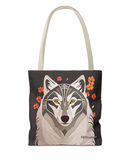 Art Deco Wolf Tote Bag with Cotton Handles For Everyday Use, 3 Sizes