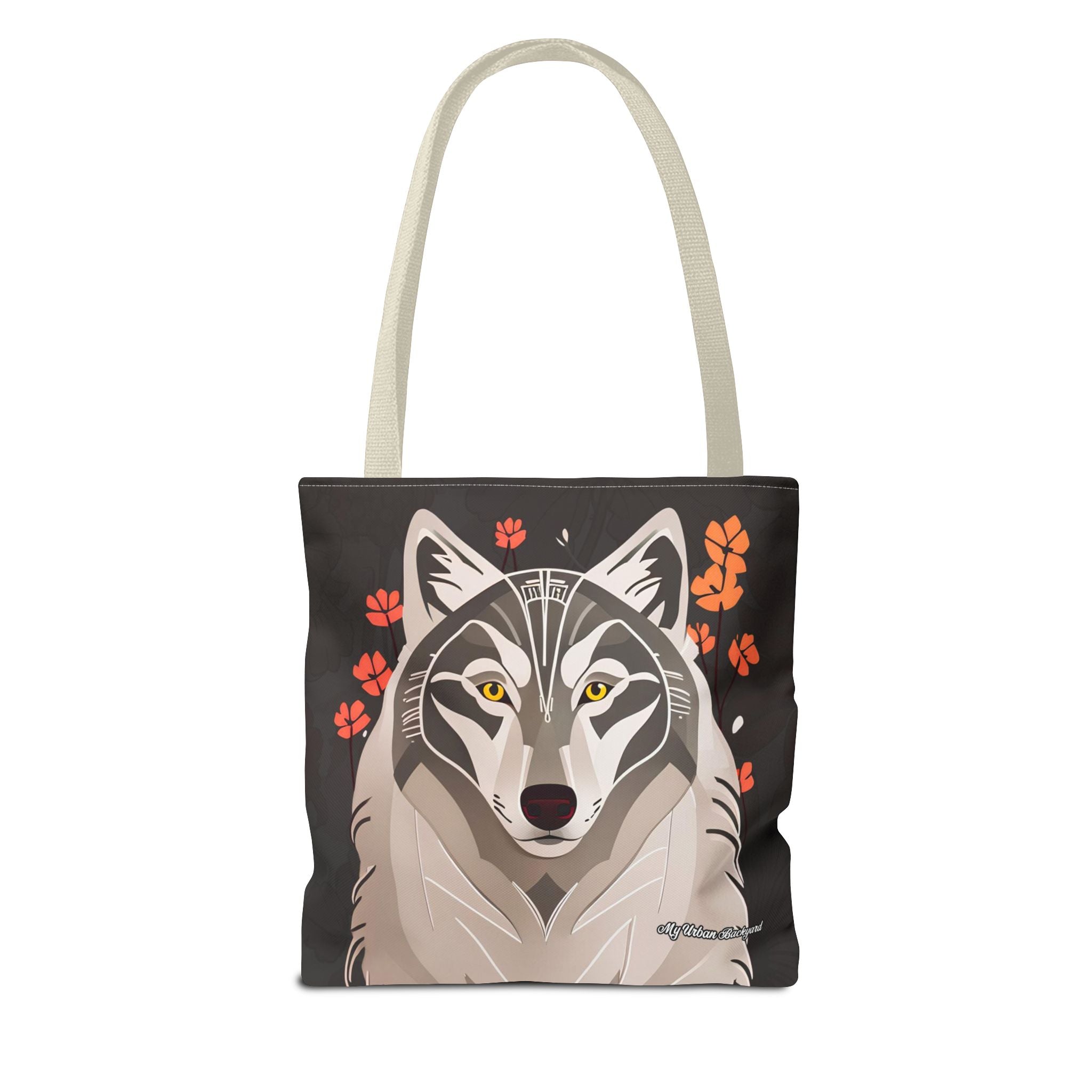 Art Deco Wolf Tote Bag with Cotton Handles For Everyday Use, 3 Sizes