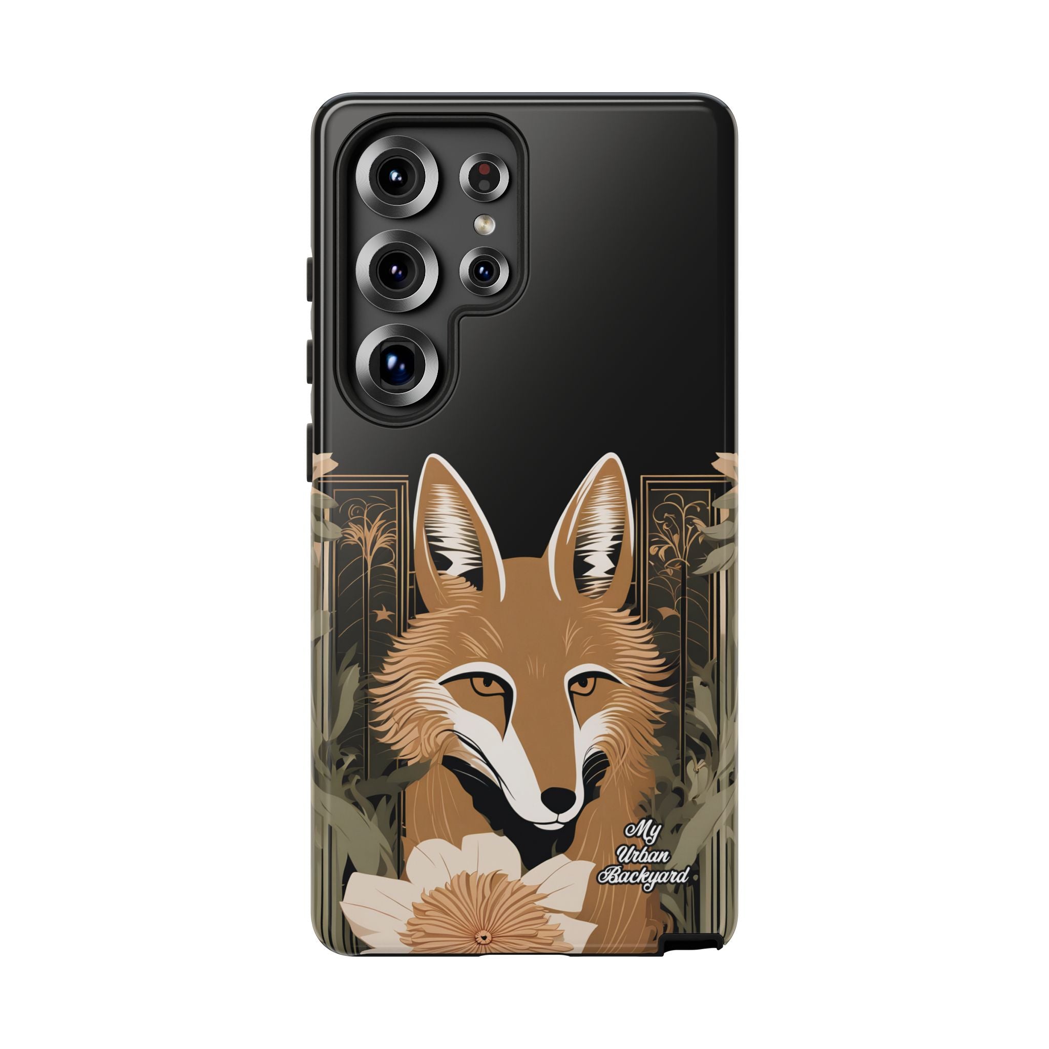 Art Deco Coyote with Flower, Cell Phone Case - Apple, Samsung, Google Pixel