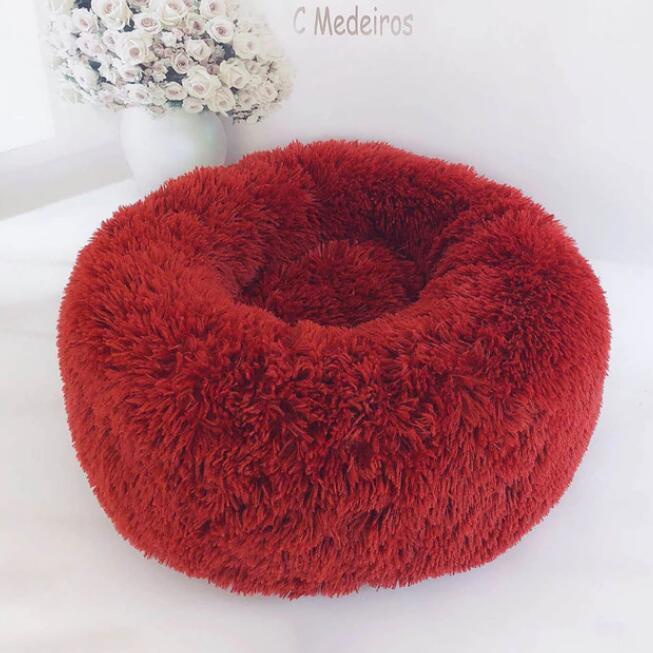 Nest Bed For Small Dogs and Cats, Round Plush Pet Bed