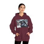Urban Crow In Falling Snow Hoodie — Comfy Winter Graphic Hoodie