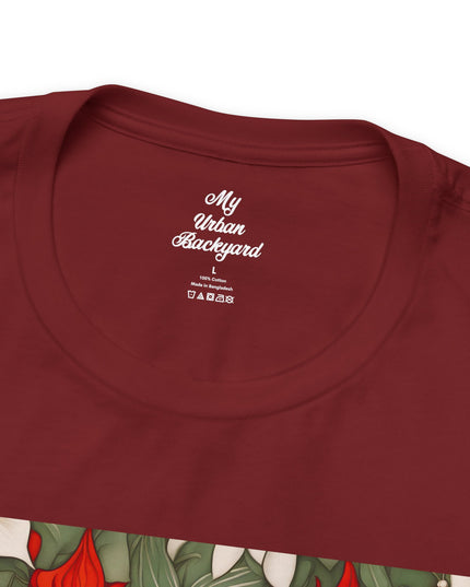 Holiday Flowers, Soft 100% Jersey Cotton T-Shirt, Unisex, Short Sleeve, Retail Fit