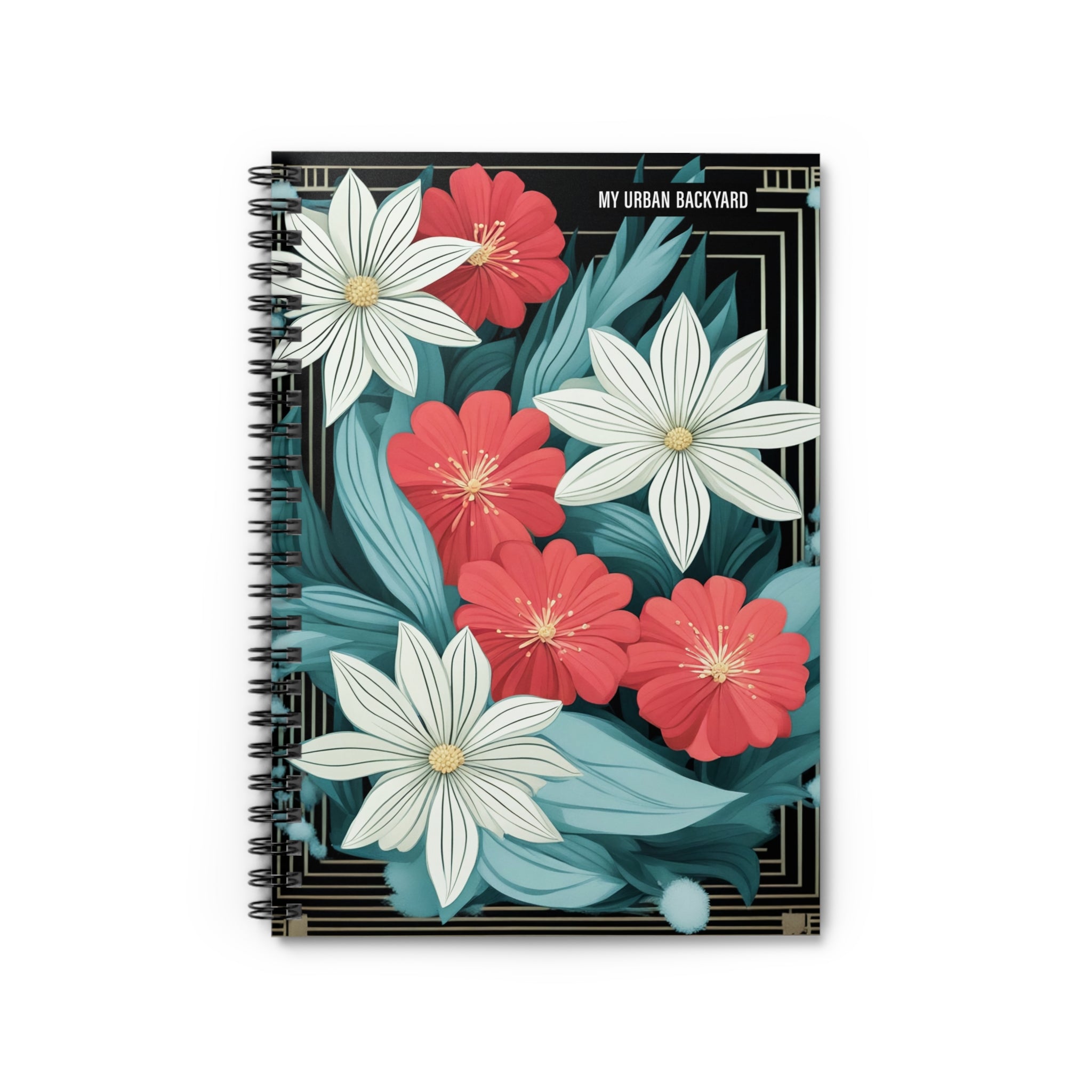 Floral Spiral Notebook - My Urban Backyard, Aesthetic Journal, Writing Pad, Travel Diary, Gift for Students