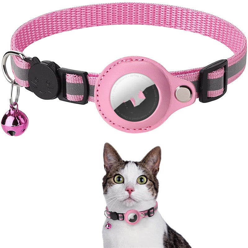 Reflective Nylon Pet Collar Waterproof Holder Case For Airtag, For Cat Dog Kitten Puppy