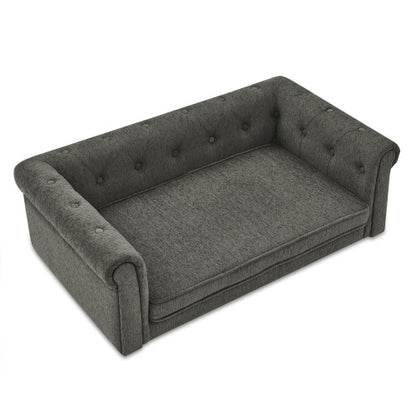 Elegant Rectangular Pet Bed For Medium And Large Dogs, 40", Dark Gray