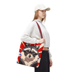 Ziggy Starspaws, Raccoon Tote Bag with Cotton Handles For Everyday Use, 3 Sizes