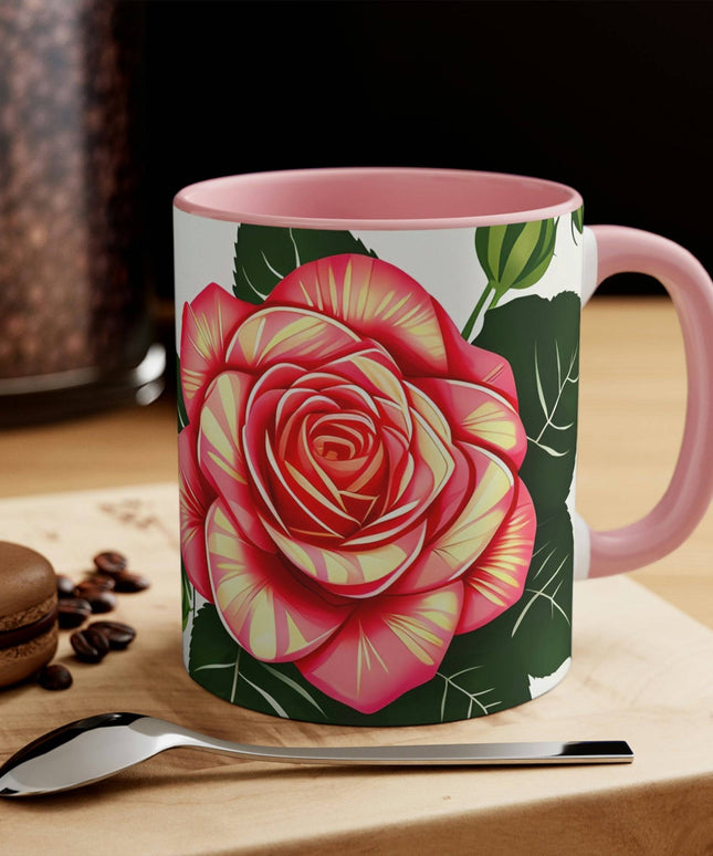 Ceramic Mug for Coffee, Tea, Hot Cocoa. Home/Office, Rose Flower
