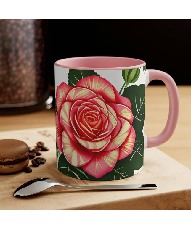 Ceramic Mug for Coffee, Tea, Hot Cocoa. Home/Office, Rose Flower