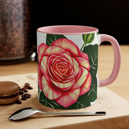 Ceramic Mug for Coffee, Tea, Hot Cocoa. Home/Office, Rose Flower