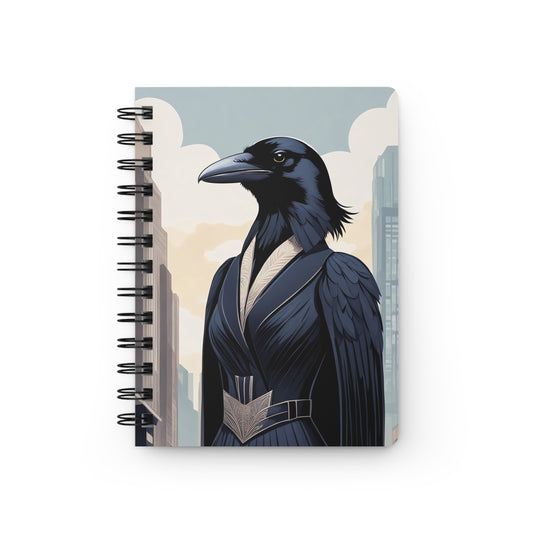 Regal Crow Art Deco City Spiral Journal