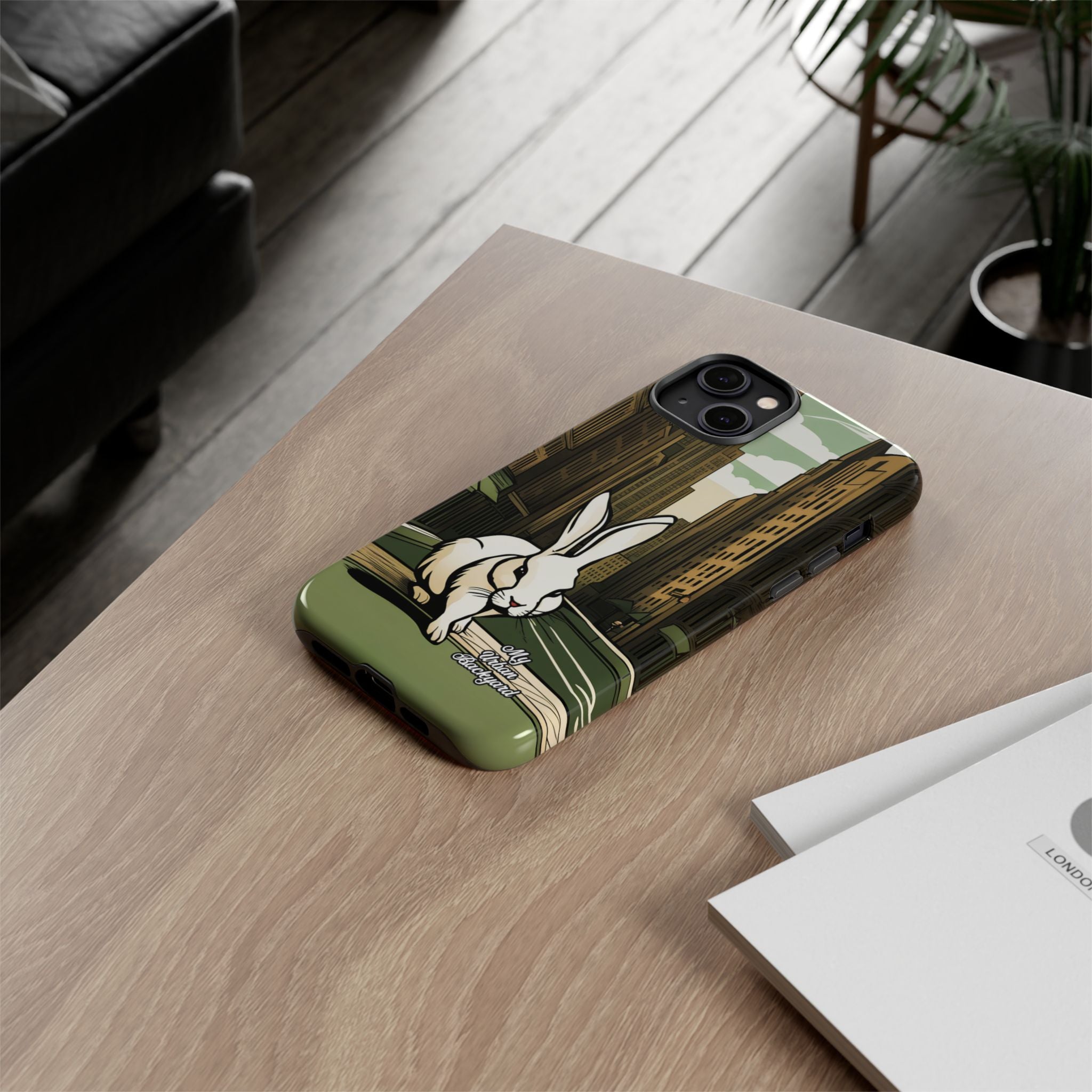 White Rabbit on a City Street, Cell Phone Case - Apple, Samsung, Google Pixel