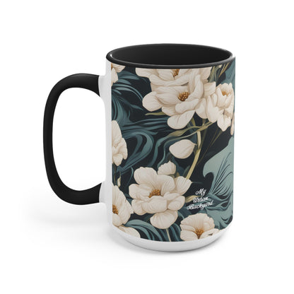 Winter Flowers, Ceramic Mug - Perfect for Coffee, Tea, and More!