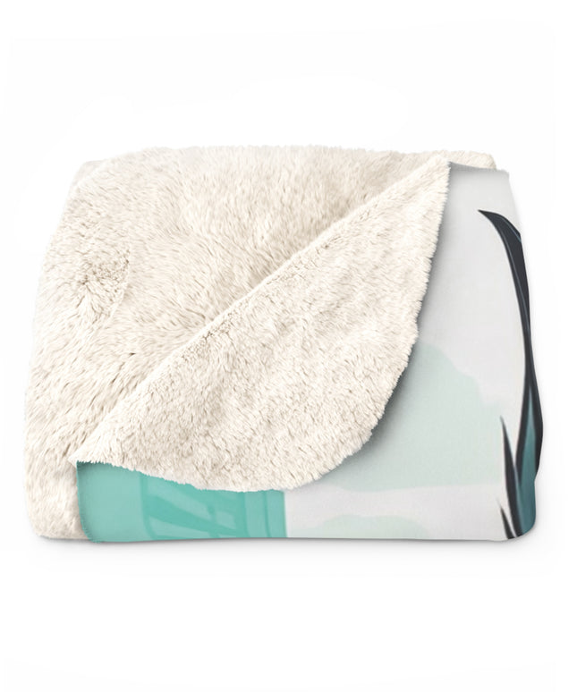 Vincent Blueclaw, Wolf Sherpa Fleece Blanket, Wolf Design - 50"x60"