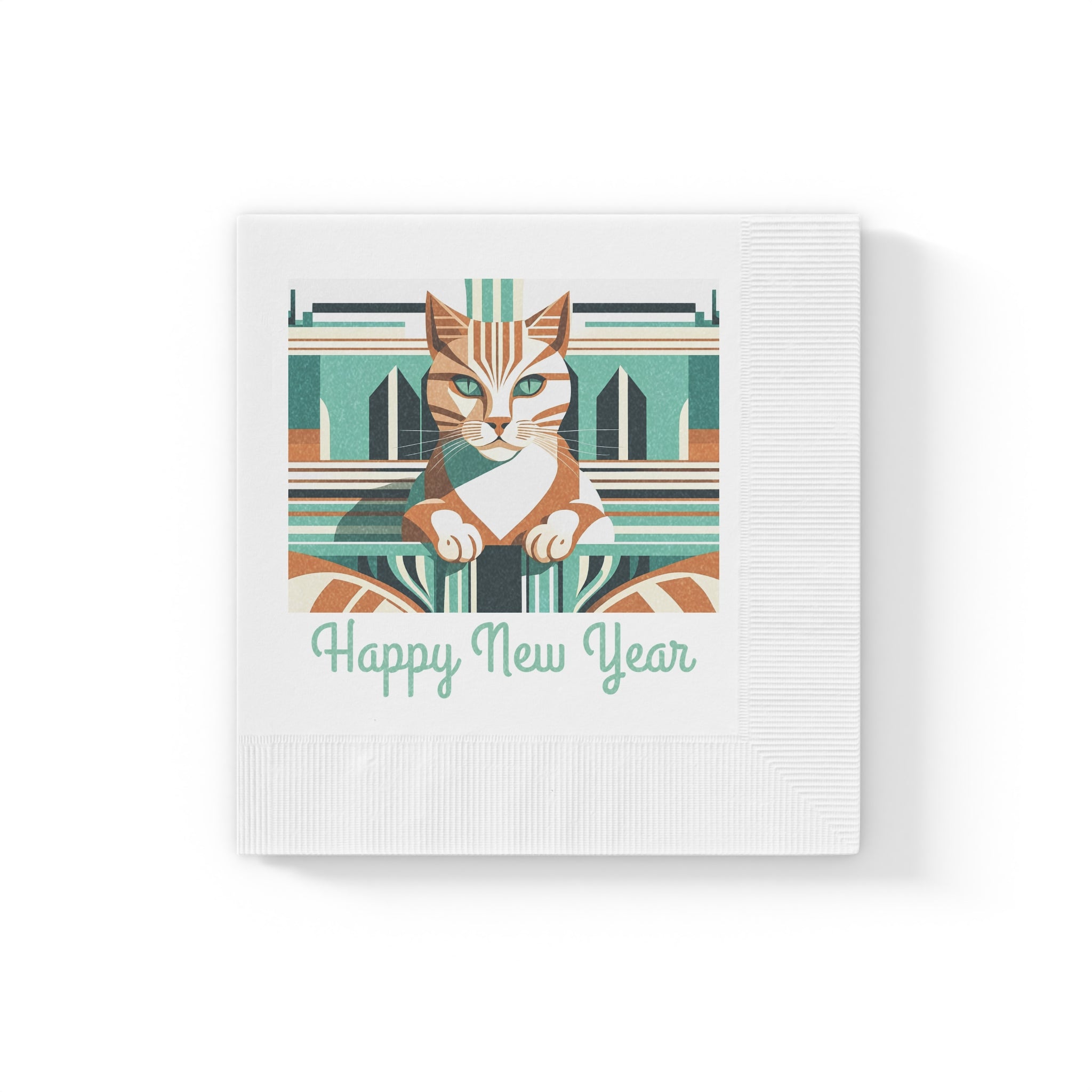 Art Deco Tabby — New Year Napkins