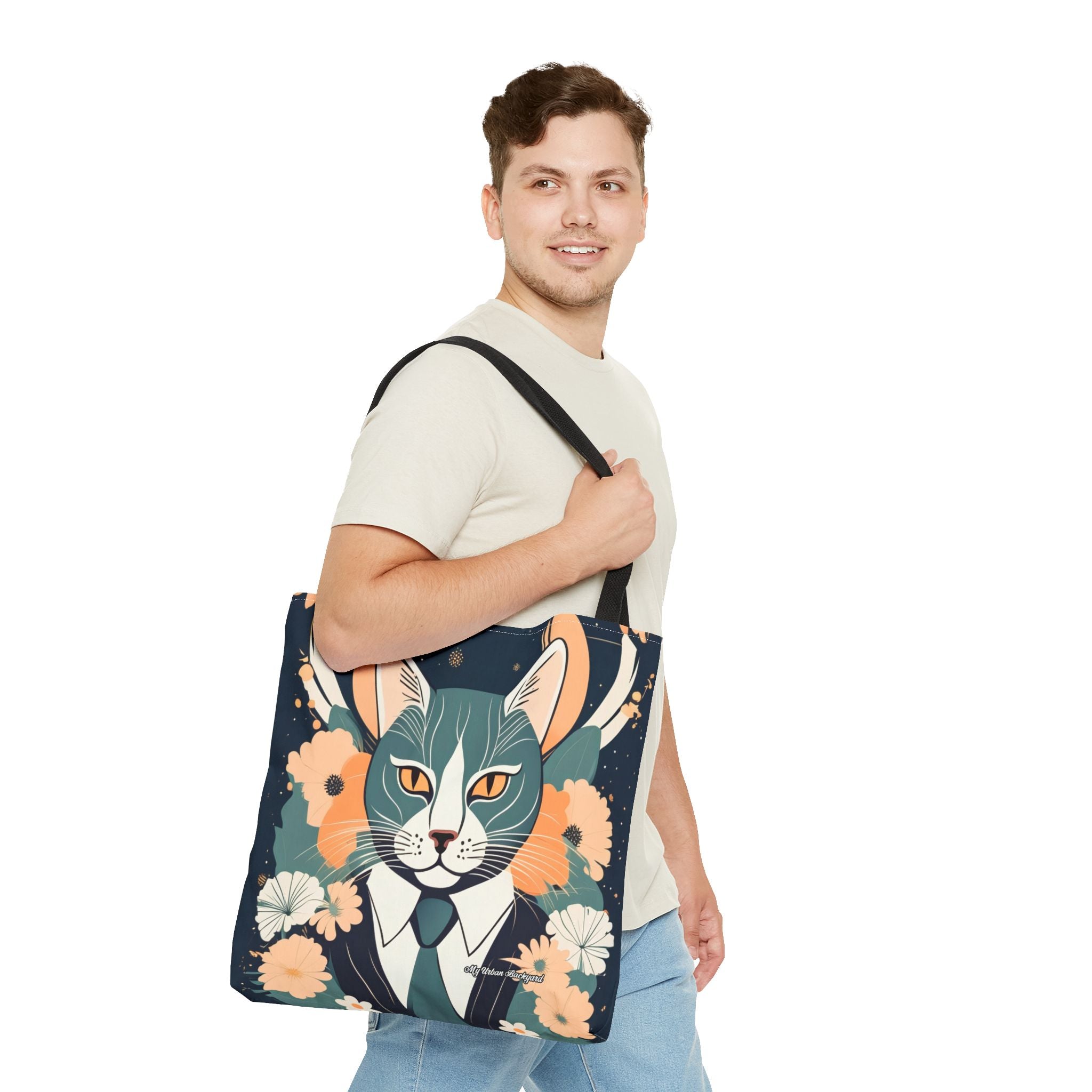 Simon Whiskerford, Cat Tote Bag with Cotton Handles For Everyday Use, 3 Sizes