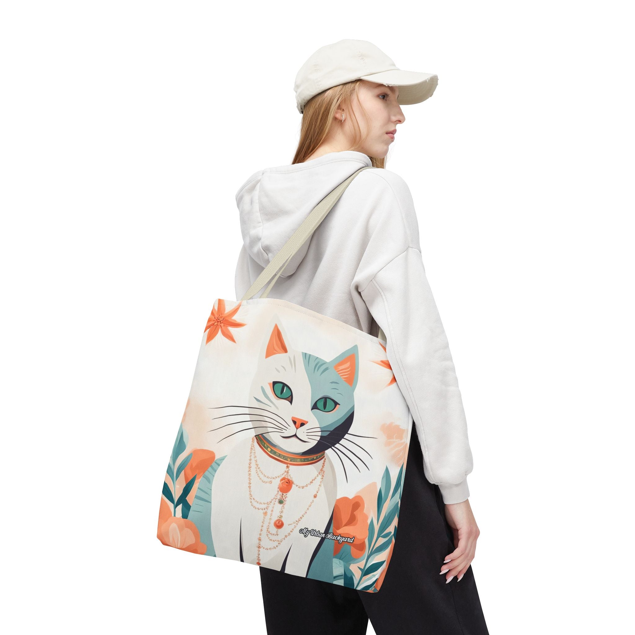 Whiskers, Cat Tote Bag with Cotton Handles For Everyday Use, 3 Sizes