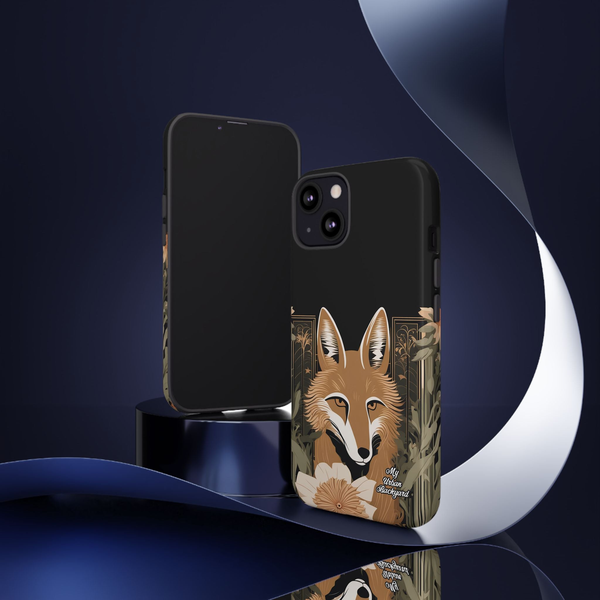 Art Deco Coyote with Flower, Cell Phone Case - Apple, Samsung, Google Pixel