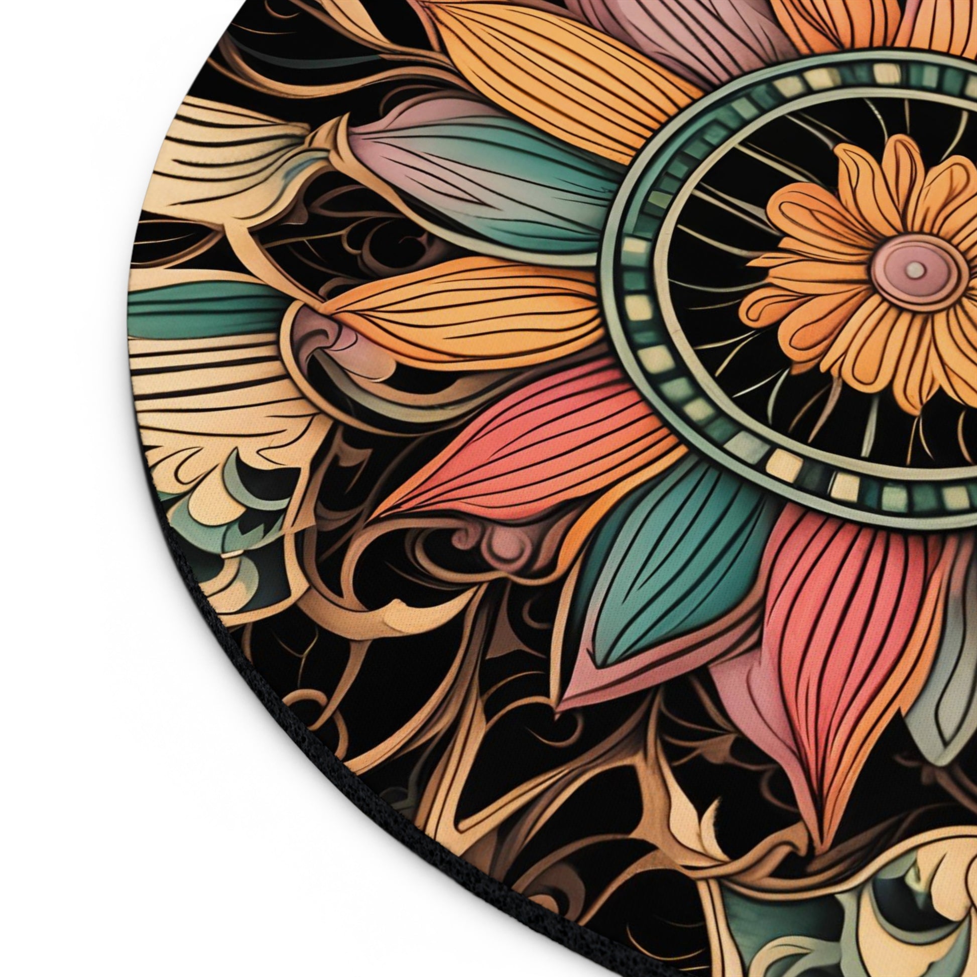Art Deco Flowers Mouse Pad, Desk Accessory, Office Decor, Gift for Her, Home Office, Study Gift
