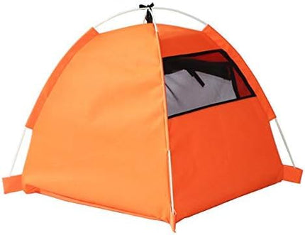 Pet Cat Tent, Large Cave Bed for Indoor Cats and Small Dogs -Pet House Dog Cage Folding Outdoor Cat Bed Pad for Travel - Pop Up Dog Cat Tent Camping Beach Sun Shelter 22" x 22" x 19"(Orange)